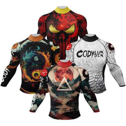 DRILL//CORE Compression Rashguard – Mock Neck Tech Shirt for Combat & Surf
