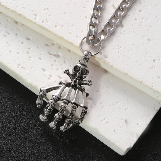 Bone Crypt – Gothic Skull Pendant Necklace Unisex