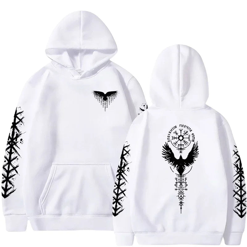 VÆRTEX//Y2K Viking Raven Hoodie – Urban Winter Streetwear
