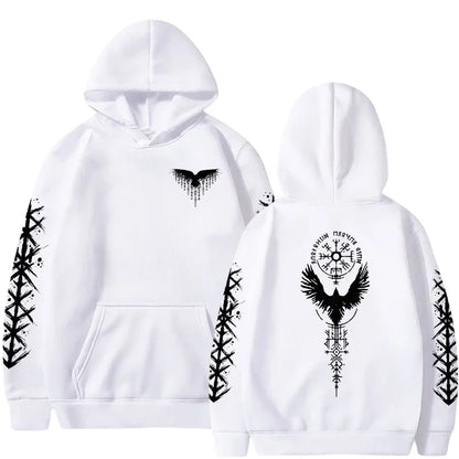 VÆRTEX//Y2K Viking Raven Hoodie – Urban Winter Streetwear