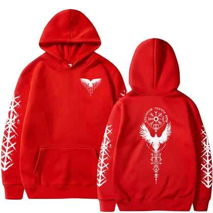 VÆRTEX//Y2K Viking Raven Hoodie – Urban Winter Streetwear