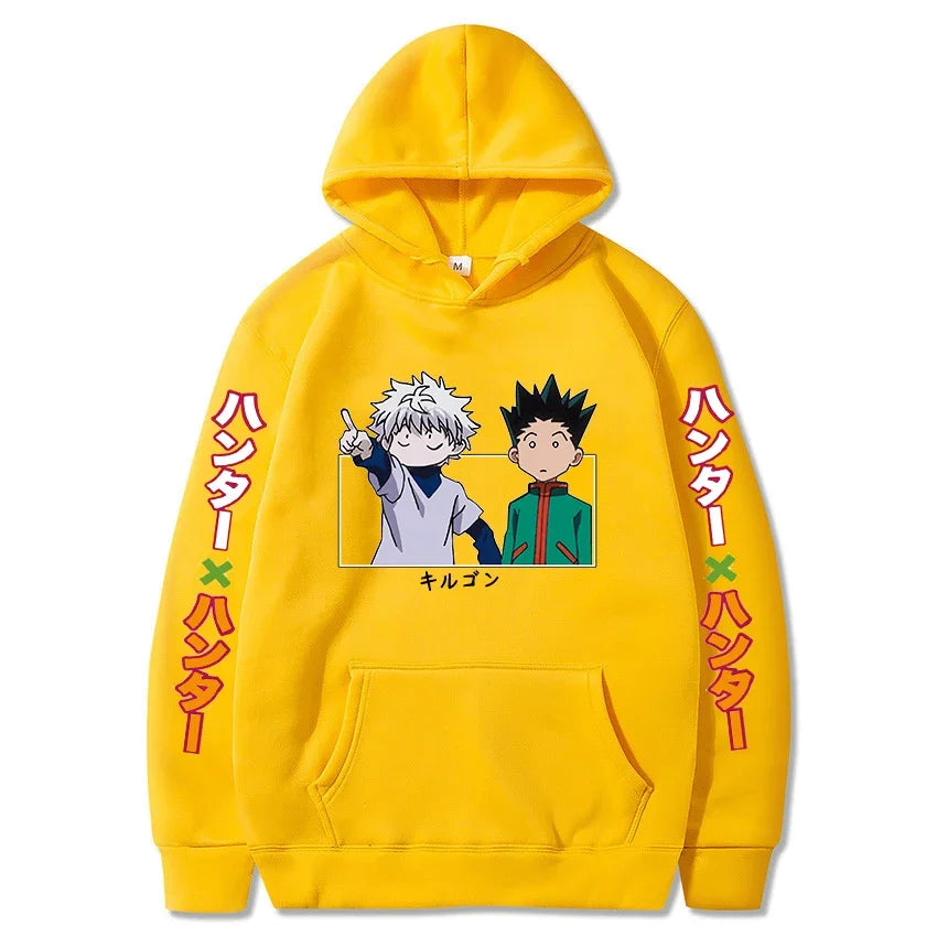 HUNTER//BOND Gon & Killua Hoodie – Oversized Anime Streetwear Tribute