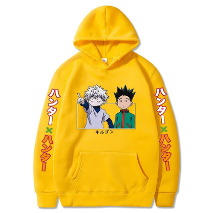 HUNTER//BOND Gon & Killua Hoodie – Oversized Anime Streetwear Tribute