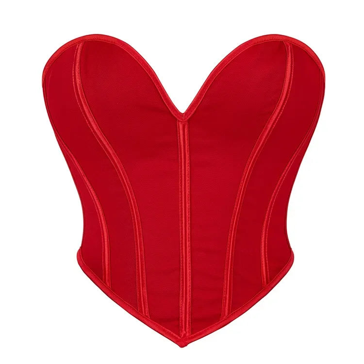 EleganceLace™ Overbust Corset Crop Top with Push-Up Design