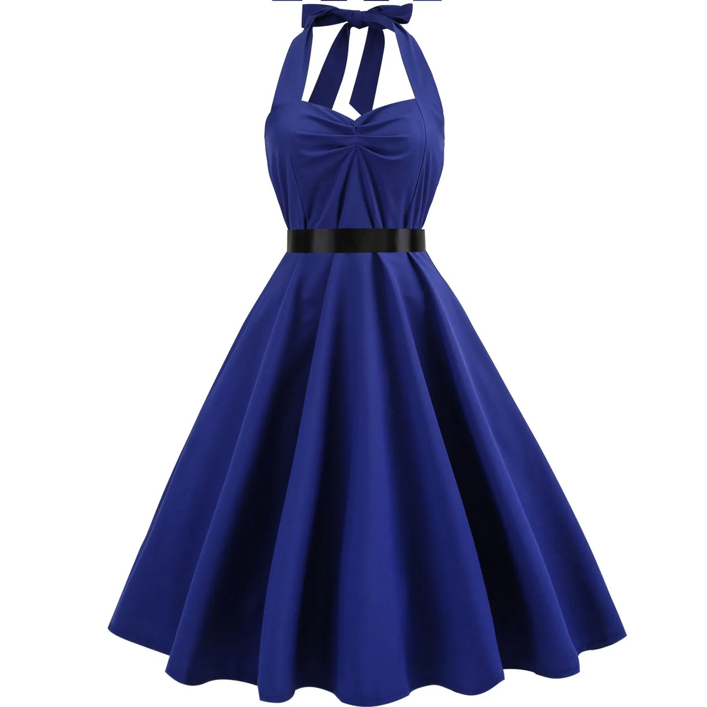 RetroVibe Halter Party Dress