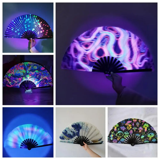 Holo Breeze Folding Rave Fan