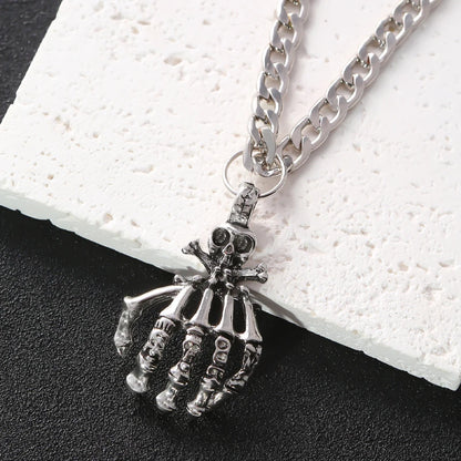 Bone Crypt – Gothic Skull Pendant Necklace Unisex