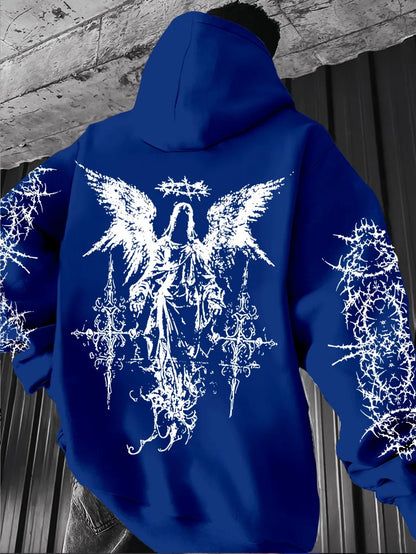 ANGEL//FALL Gothic Hoodie – Men’s Darkwear Street Layer for Autumn & Winter