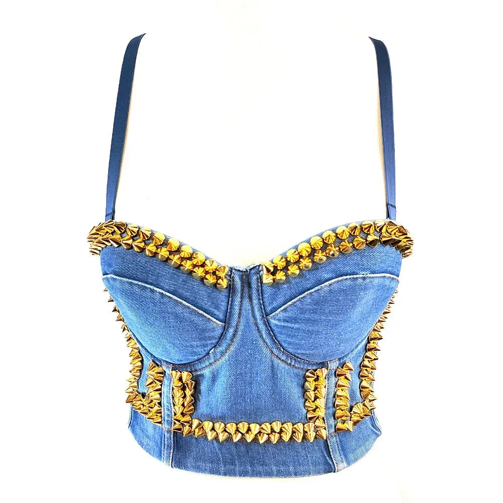 DiamondShine™ Y2K Sequin Push-Up Crop Top