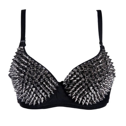 DarkRivet™ Gothic Punk Bralette with Silver Studs