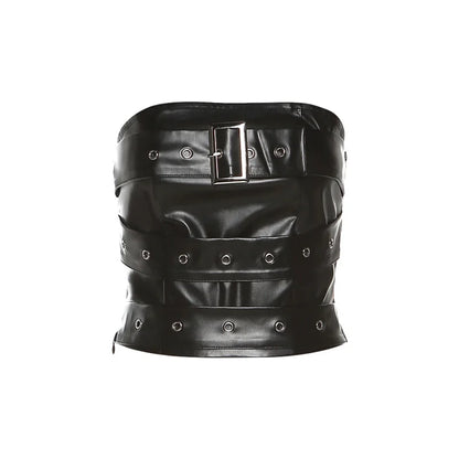 ShadowCore Wrap Vest – Matte Black Chest Belt Crop for Bold Looks
