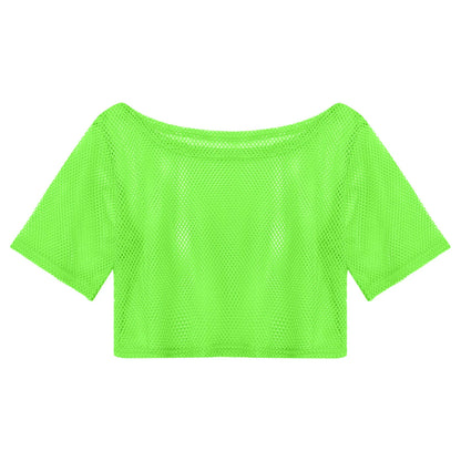 NeonPulse Mesh Crop Top