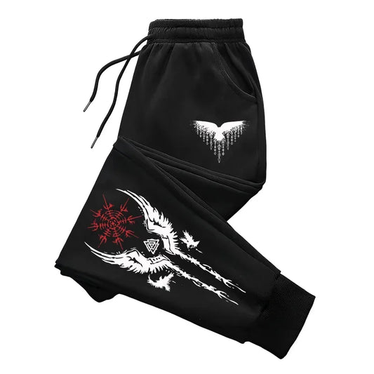 Runestone Drift - Vintage Viking Print Jogger Sweatpants