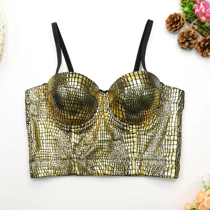 DiamondShine™ Y2K Sequin Push-Up Crop Top