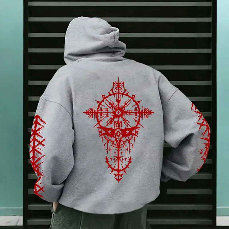 RAVENWAR//VIKING Mythos Hoodie – Nordic Cyberpunk Streetwear