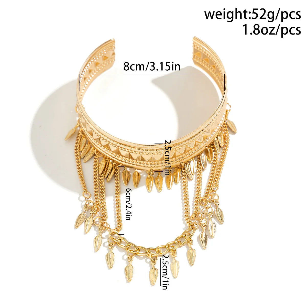GoldenTribe Armlet – Festival Cuff with Coins & Leaf Tassels