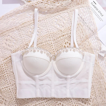 DiamondShine™ Y2K Sequin Push-Up Crop Top