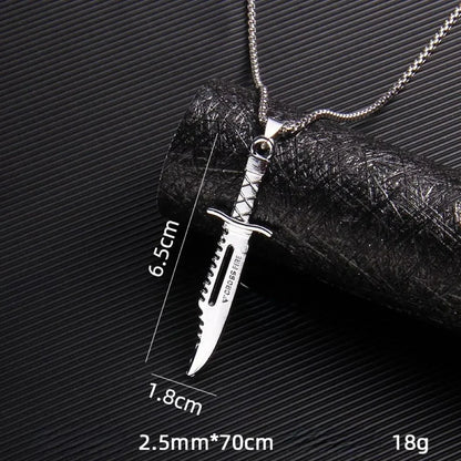 Grenade Flux – Double-Tone Punk Pendant Necklace