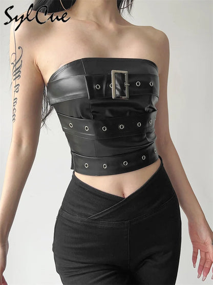 ShadowCore Wrap Vest – Matte Black Chest Belt Crop for Bold Looks