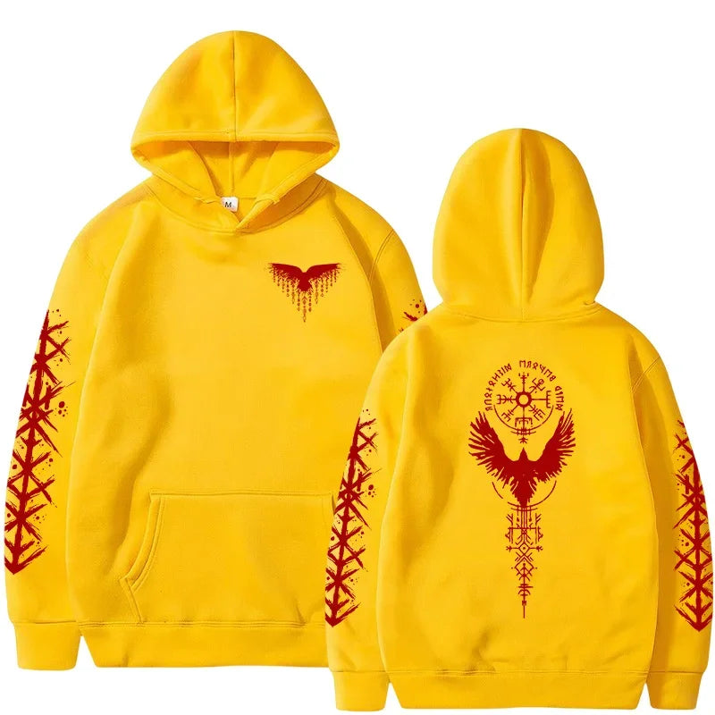 VÆRTEX//Y2K Viking Raven Hoodie – Urban Winter Streetwear