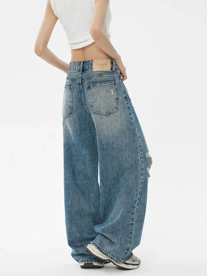Rebel Frame - Retro Ripped Wide-Leg Women’s Jeans