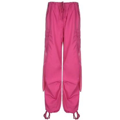 Signal Drop – High-Waist Red Cargo Joggers