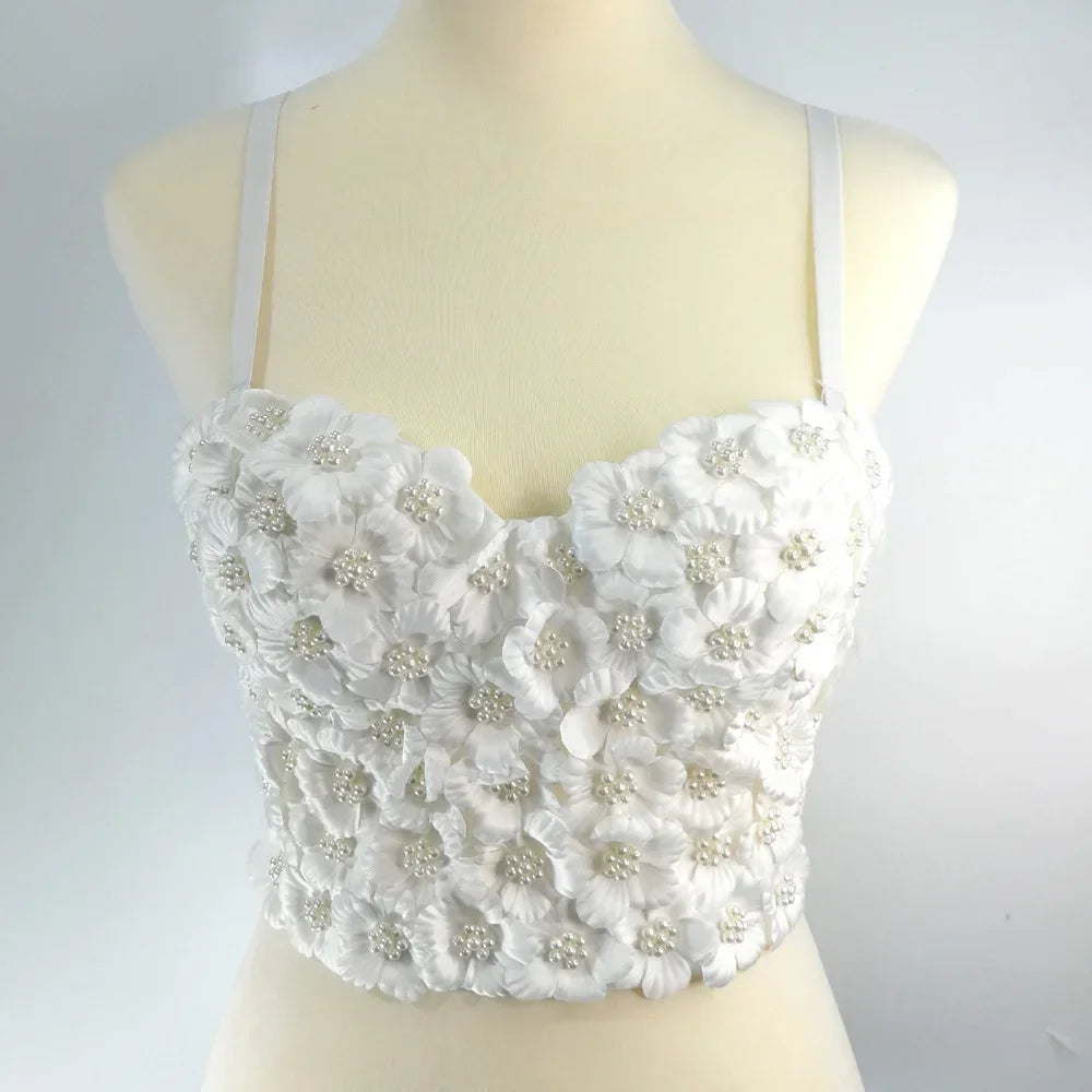DiamondShine™ Y2K Sequin Push-Up Crop Top