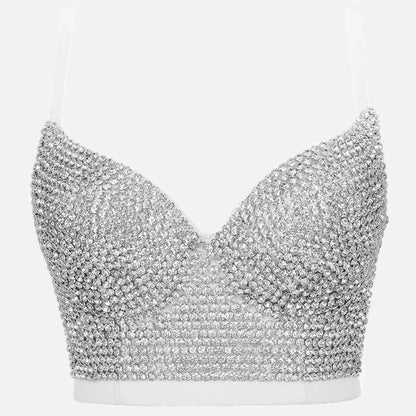 DiamondShine™ Y2K Sequin Push-Up Crop Top