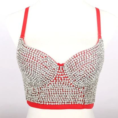 DiamondShine™ Y2K Sequin Push-Up Crop Top