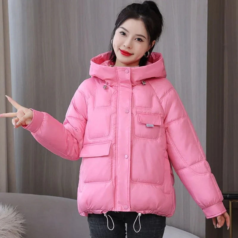 Neon Pulse Puffer Coat