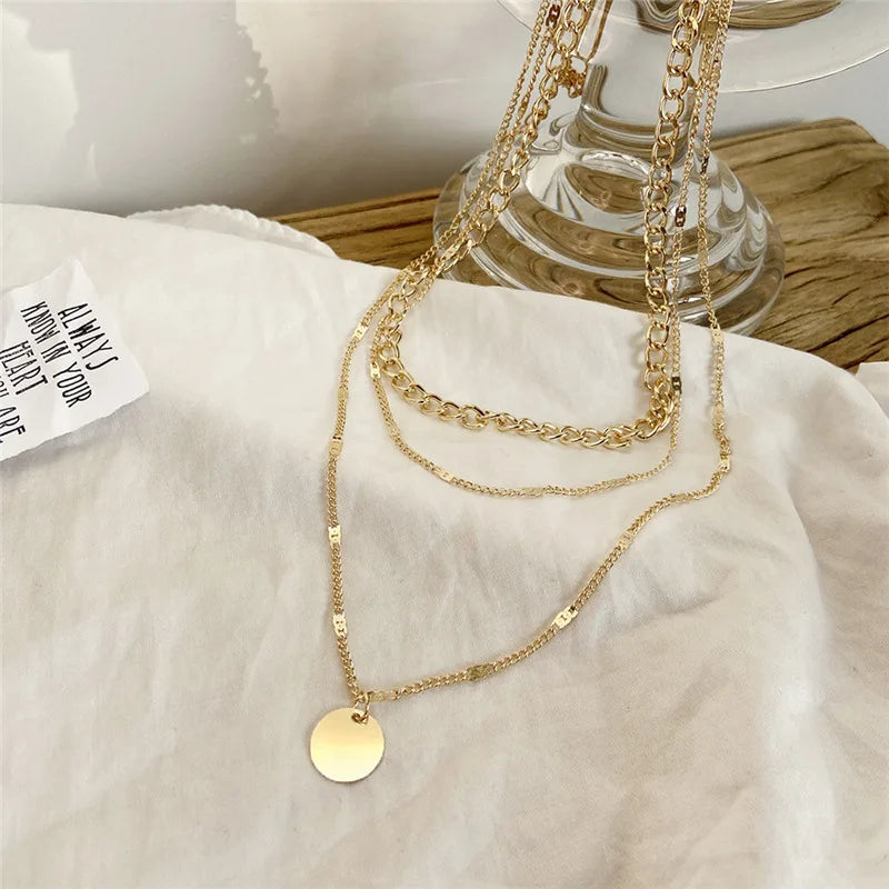 Retro Radiance – Vintage Layered Necklace for Women