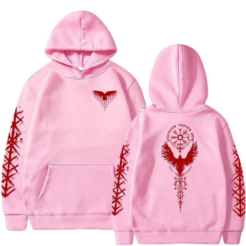 VÆRTEX//Y2K Viking Raven Hoodie – Urban Winter Streetwear