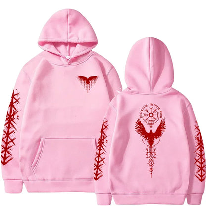 VÆRTEX//Y2K Viking Raven Hoodie – Urban Winter Streetwear
