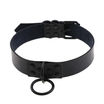 DIEZI Cosplay Black PU Leather Chain Necklace For Women Vintage Harajuku Gothic Choker Collar Statement Necklace Men Jewelry
