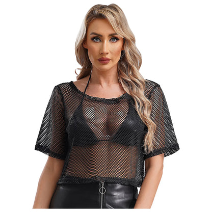 NeonPulse Mesh Crop Top