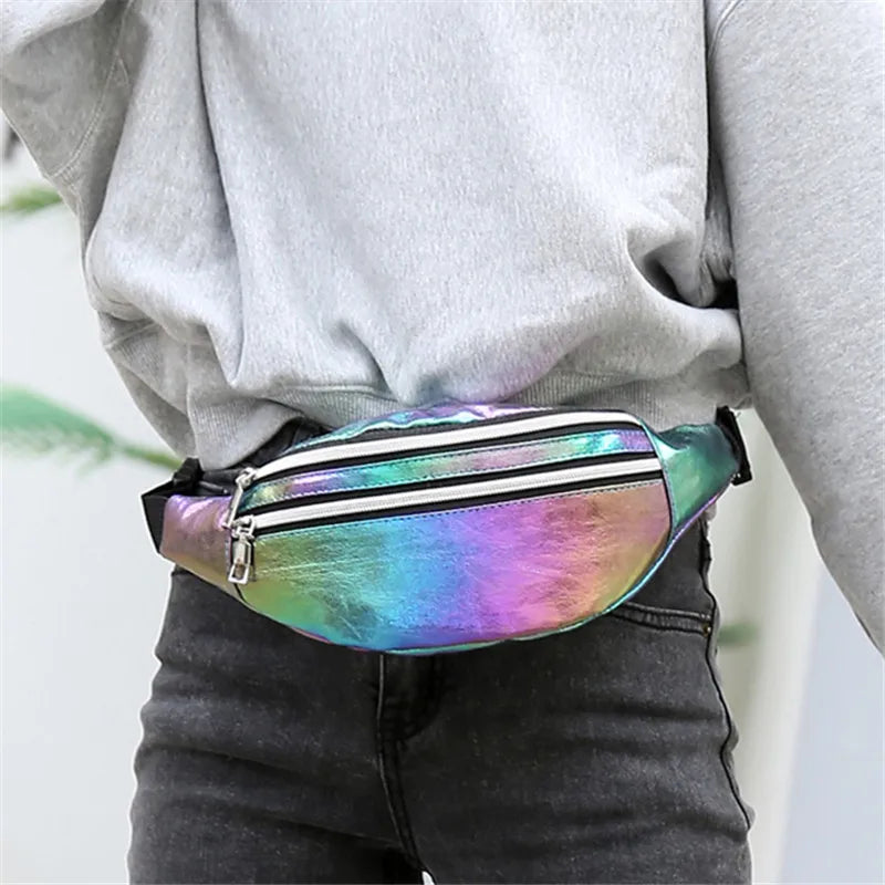 Prism Pulse – Holographic Waist Fanny Pack