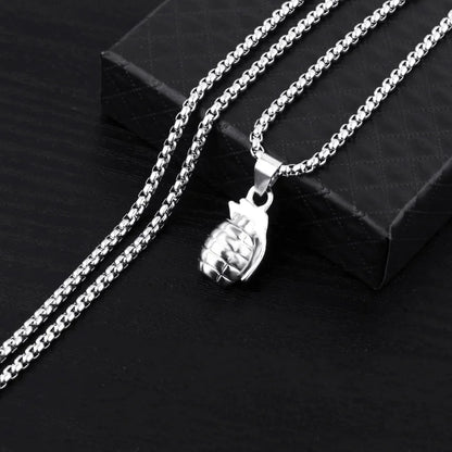 Grenade Flux – Double-Tone Punk Pendant Necklace