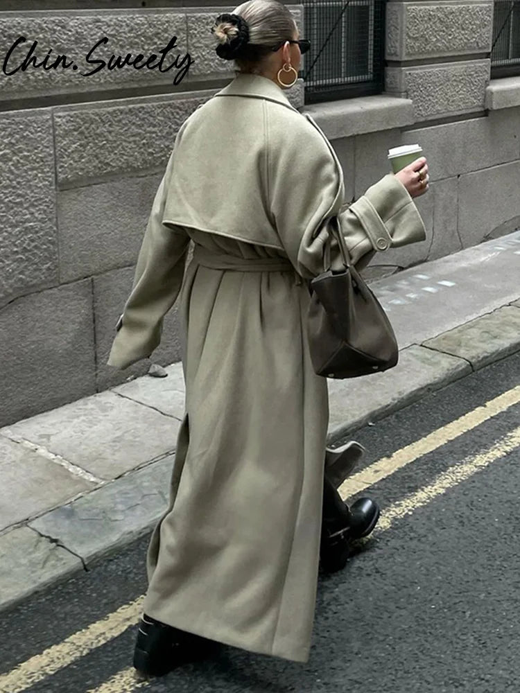 Midnight Trench Double-Breasted Coat