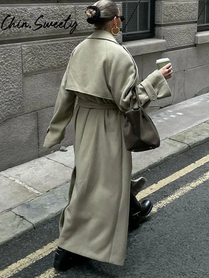 Midnight Trench Double-Breasted Coat