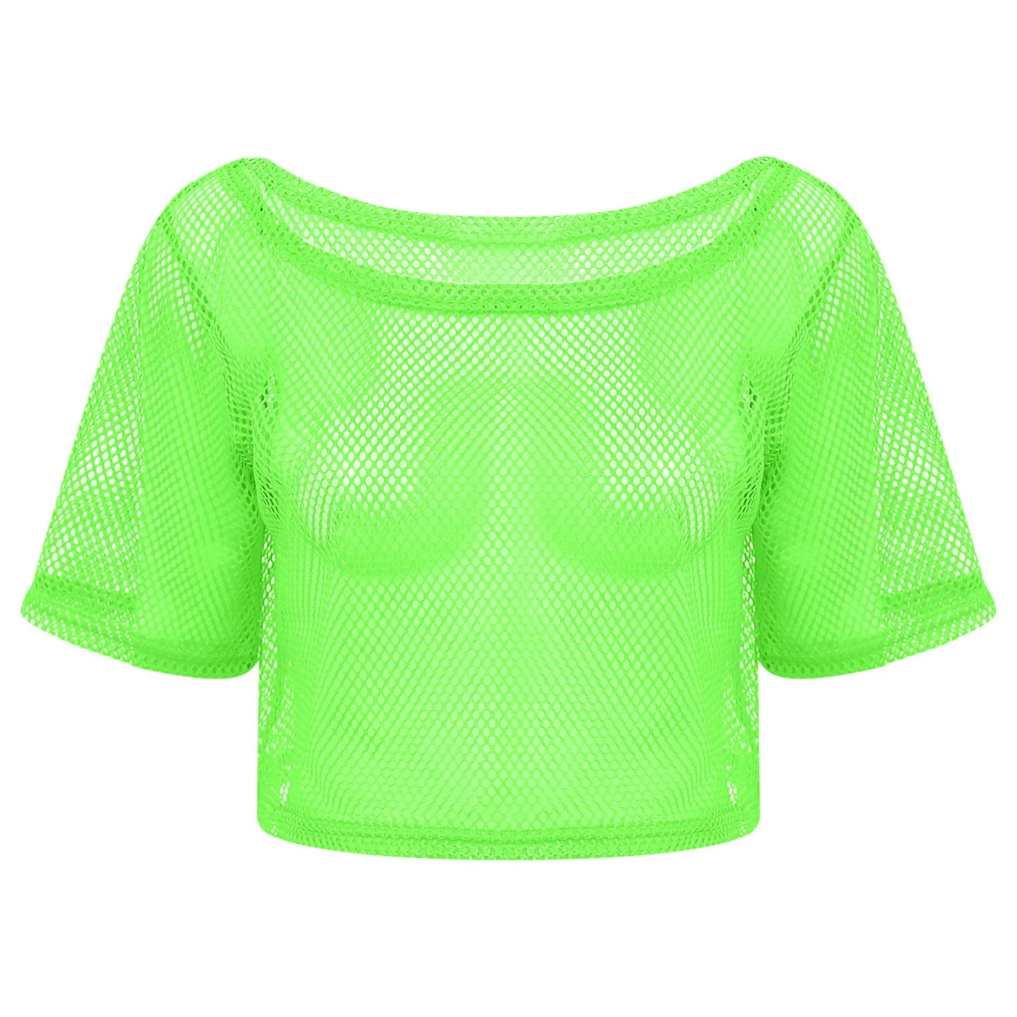 NeonPulse Mesh Crop Top