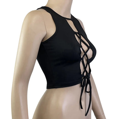 VOIDLINE Cut-Out Halter — Strappy Crop