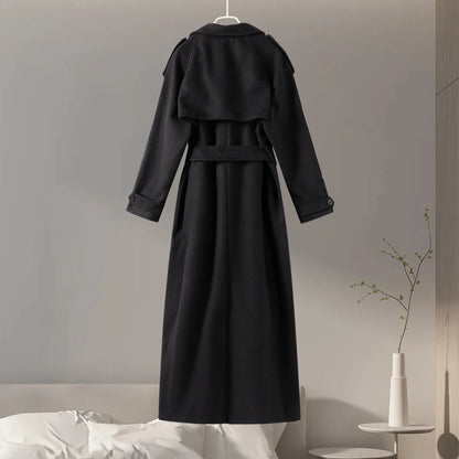 Midnight Trench Double-Breasted Coat