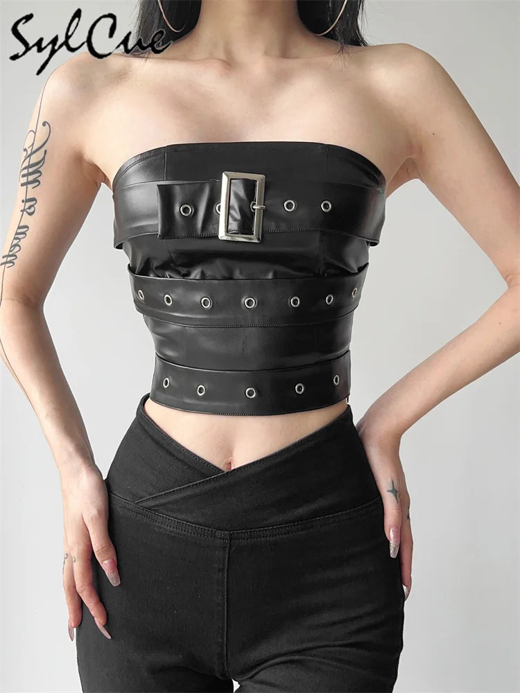 ShadowCore Wrap Vest – Matte Black Chest Belt Crop for Bold Looks