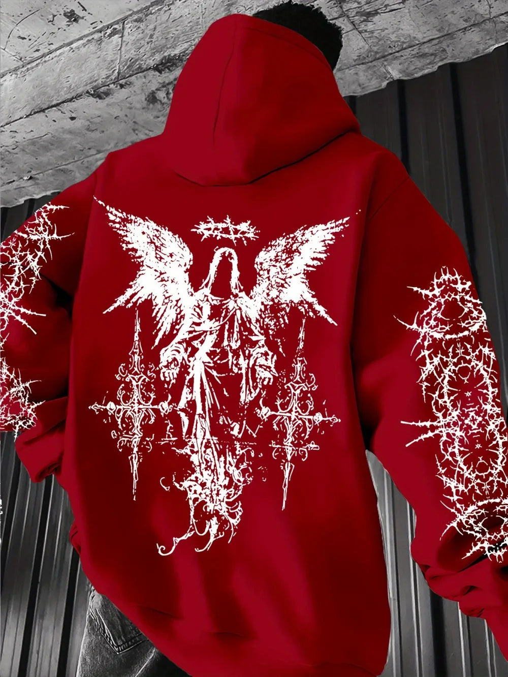 ANGEL//FALL Gothic Hoodie – Men’s Darkwear Street Layer for Autumn & Winter