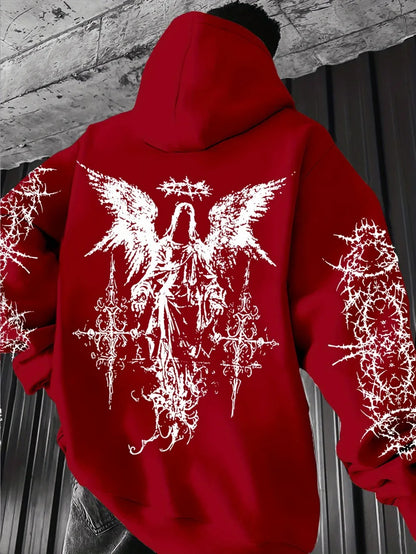 ANGEL//FALL Gothic Hoodie – Men’s Darkwear Street Layer for Autumn & Winter