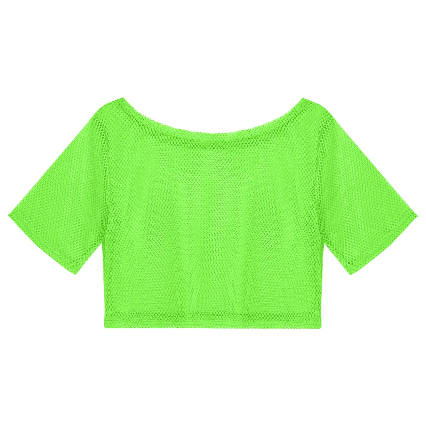 NeonPulse Mesh Crop Top