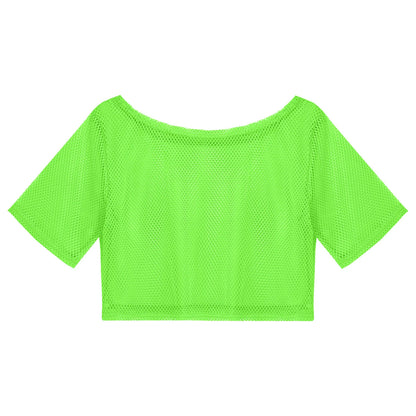 NeonPulse Mesh Crop Top
