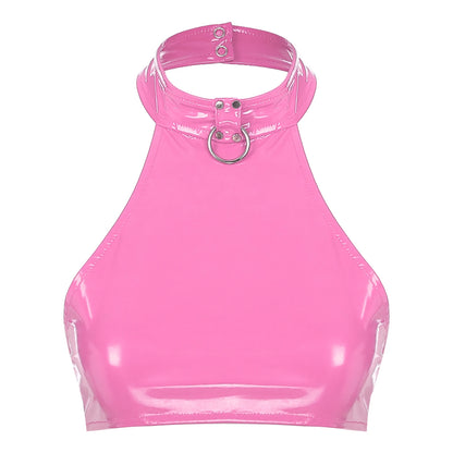 RINGSIGNAL Patent Halter Crop — O-Ring, Backless