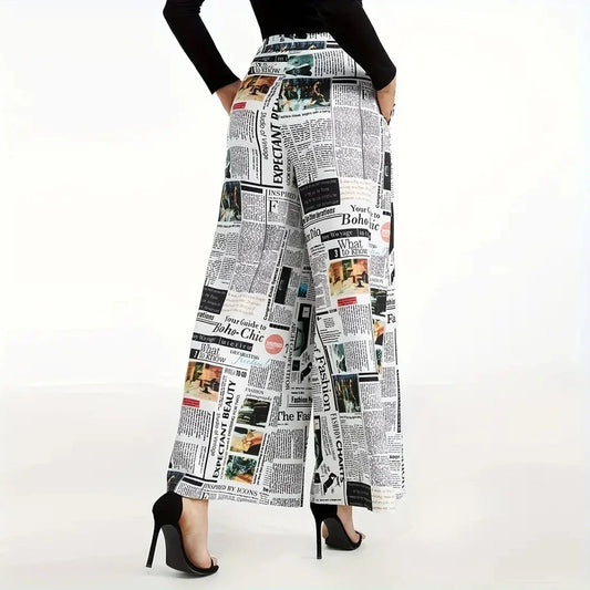 Grafflow Belted Wide-Leg Pants