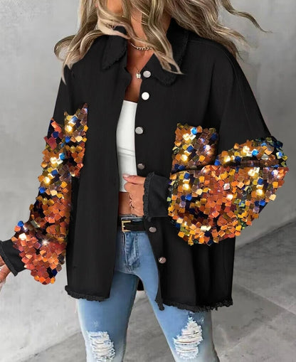 Starlash Sequin Contrast Shacket